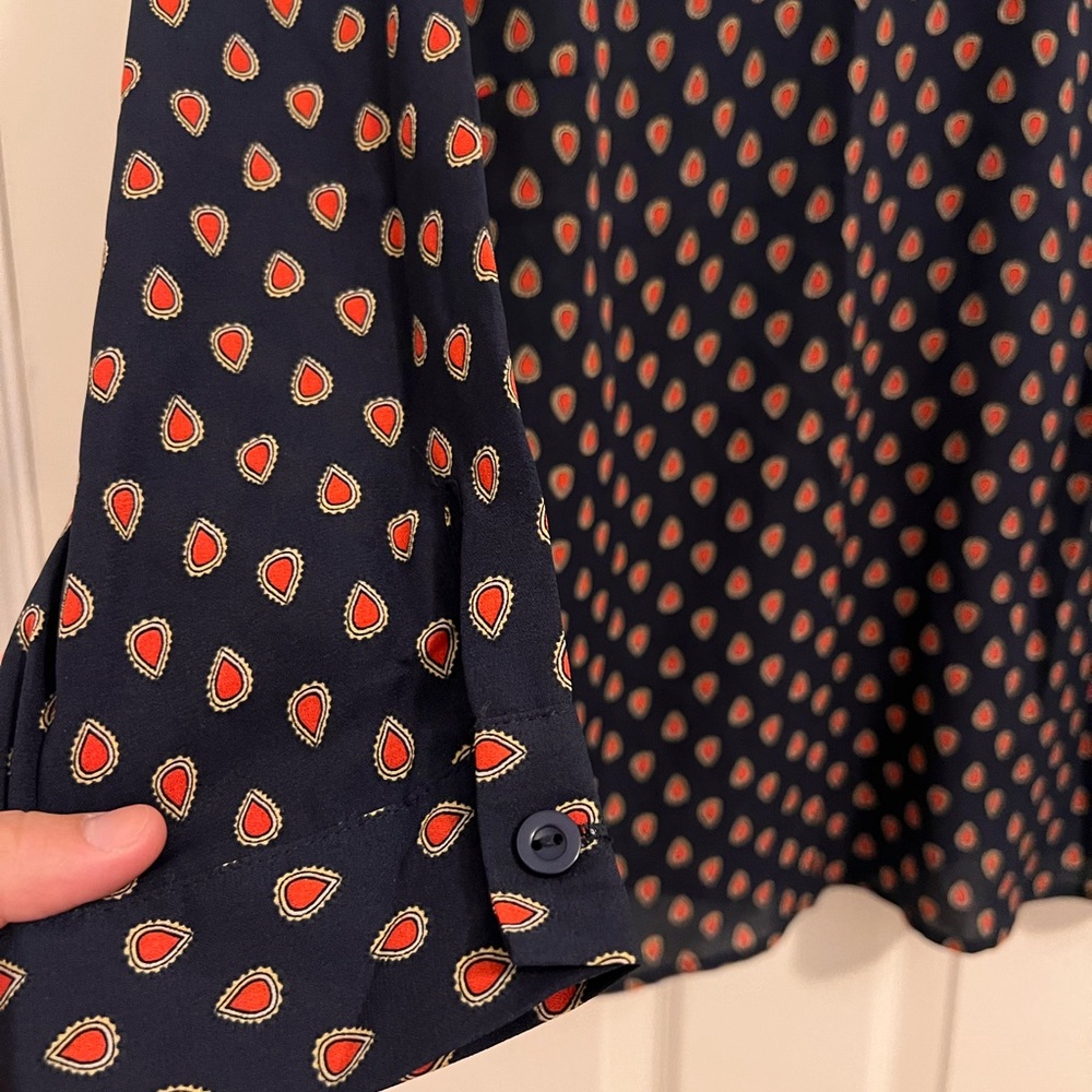 DownEast Navy and reddish-orange Blouse - Picture 3 of 6